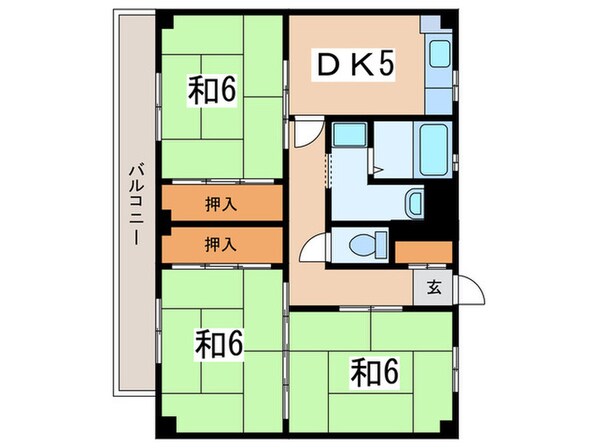 ビレッジハウス善部４号棟の物件間取画像